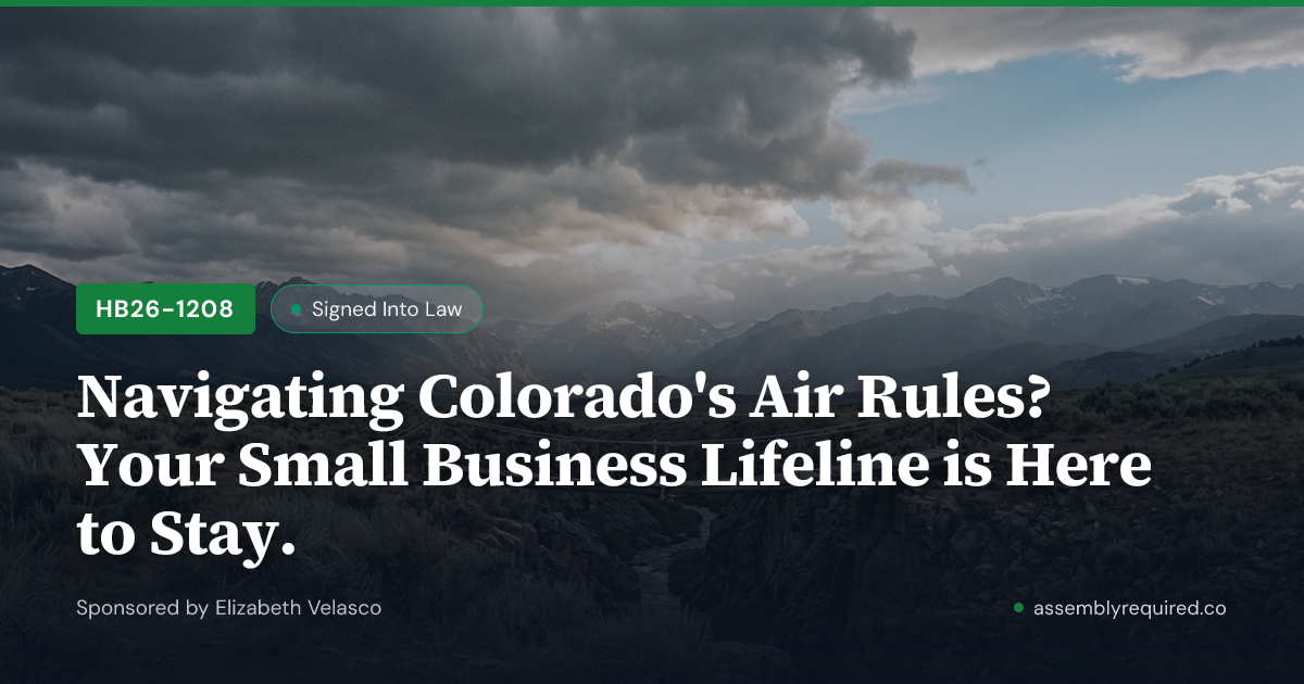 HB26-1208: Navigating Colorado's Air Rules? Your Small Business ...